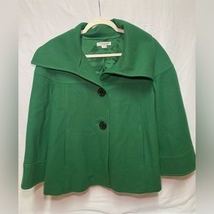 Women’s Pendleton Medium green pea coat 2 button closure
